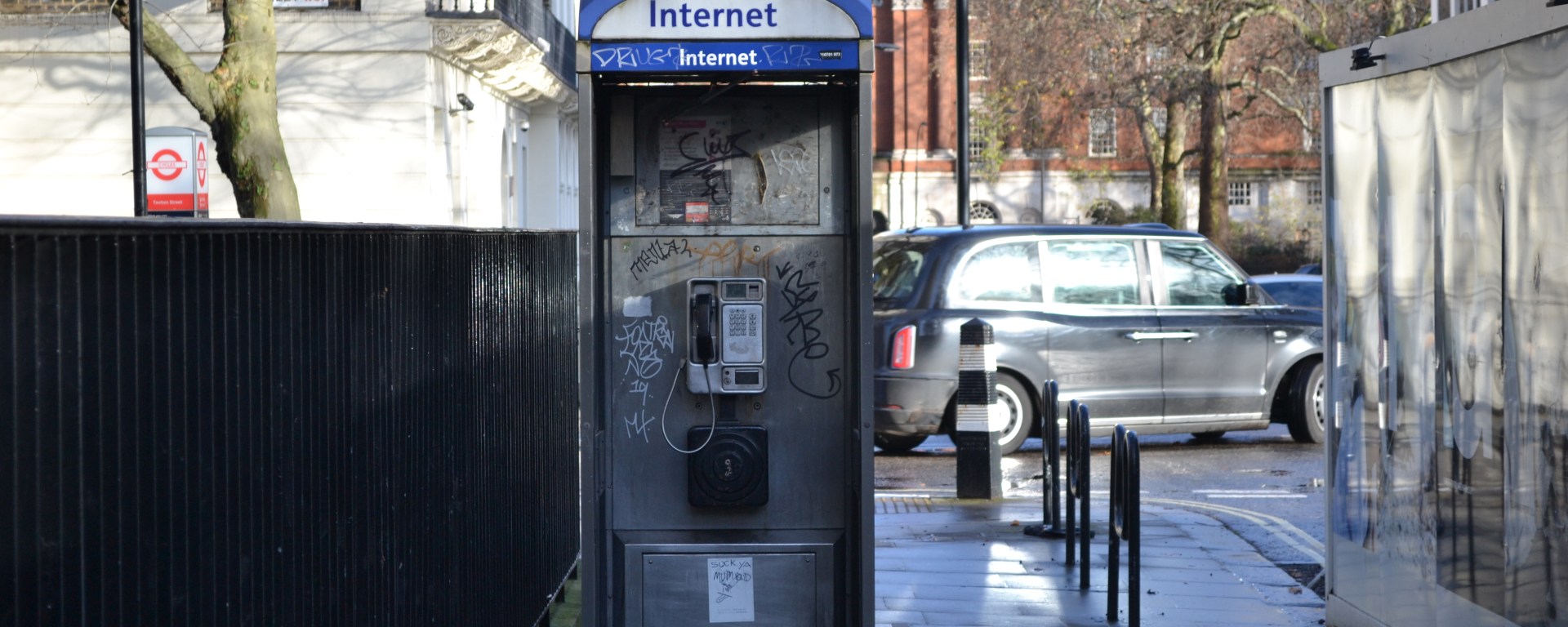 Vandalised Telephone Box, Tavistock Square, Bloomsbury