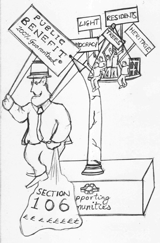 Camden and Section 106 political cartoon